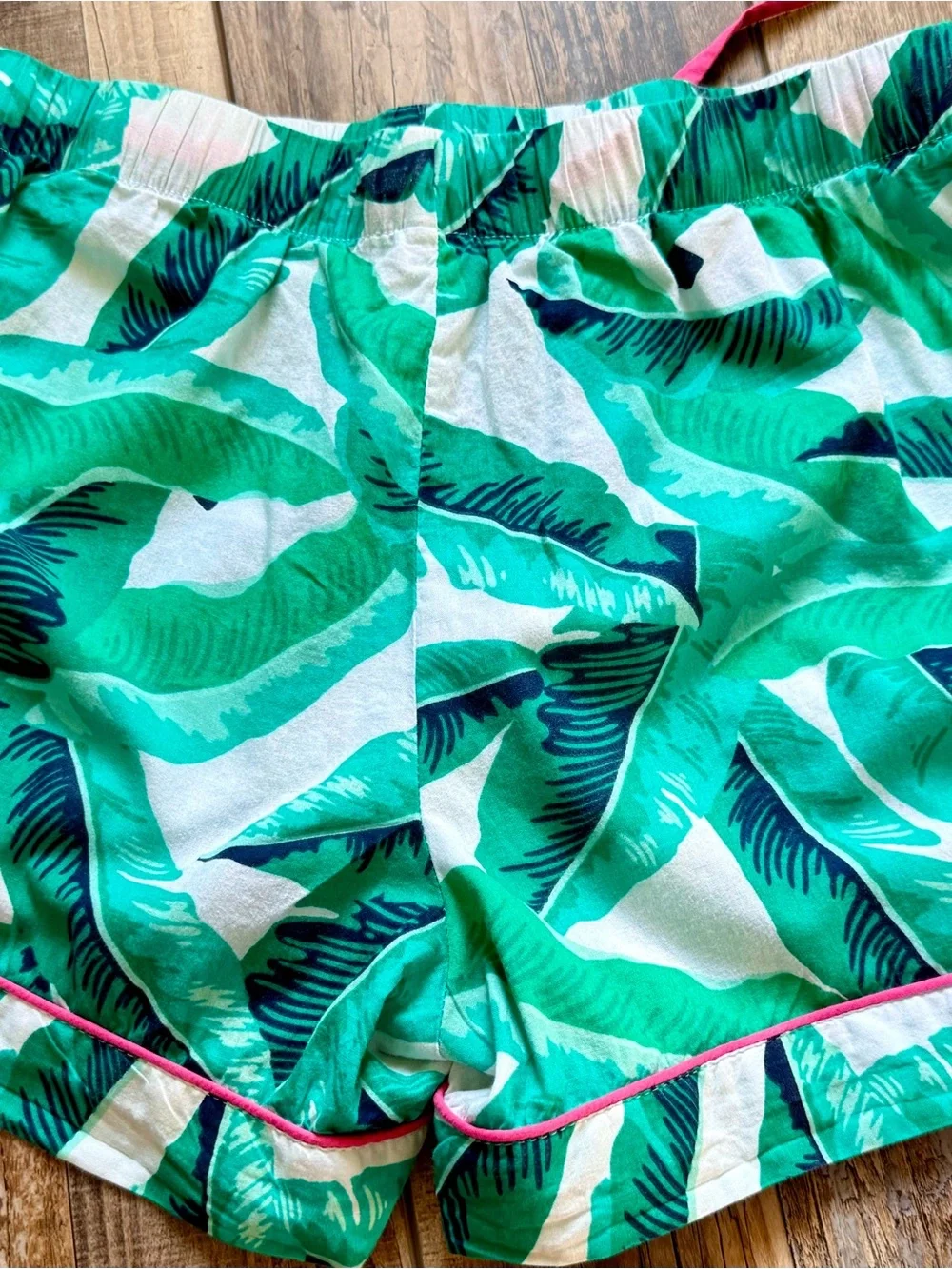 Liz Claiborne - 2-Piece Tropical Palm Print Cotton Pajama Set - S